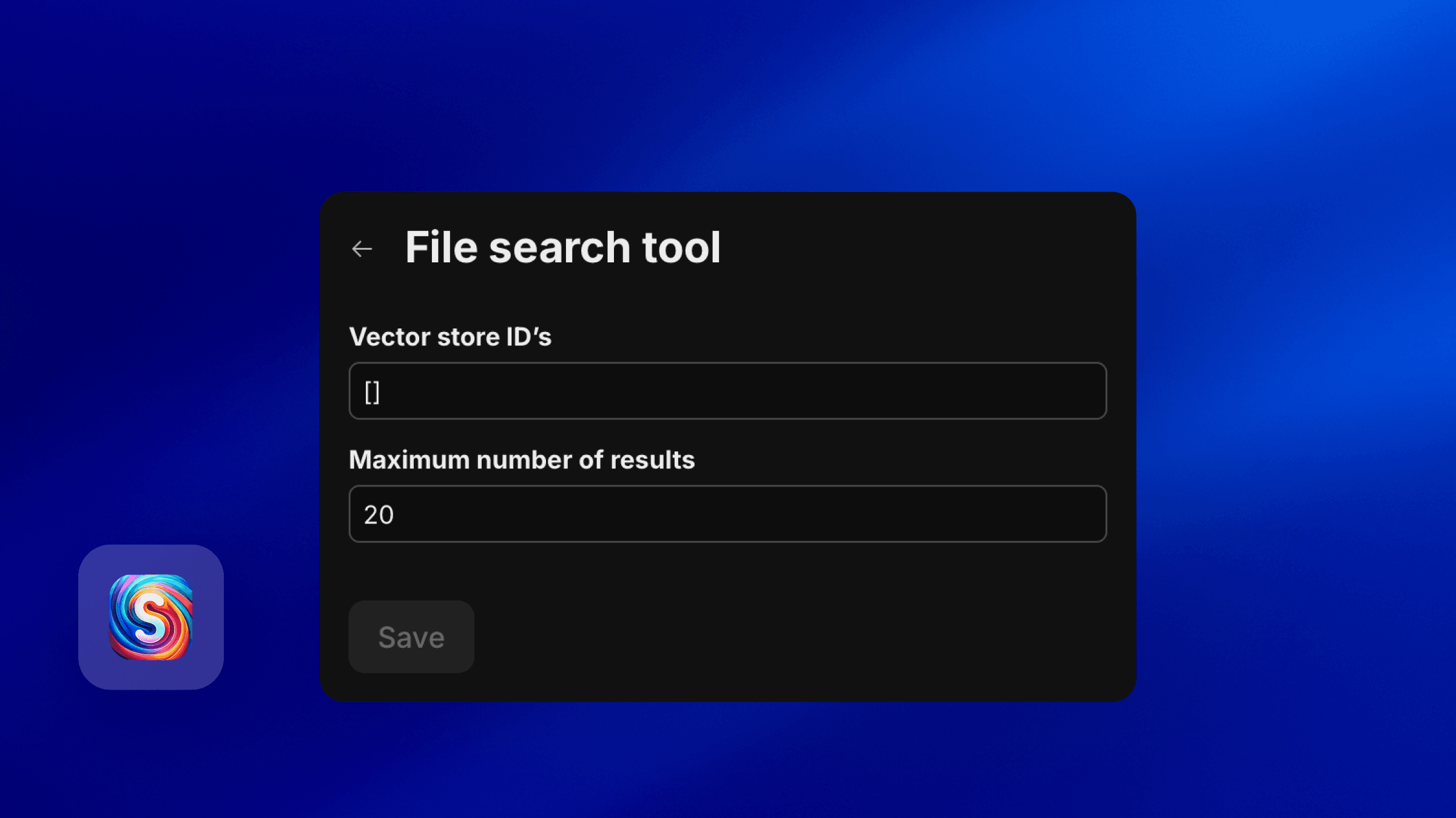 File search settings.